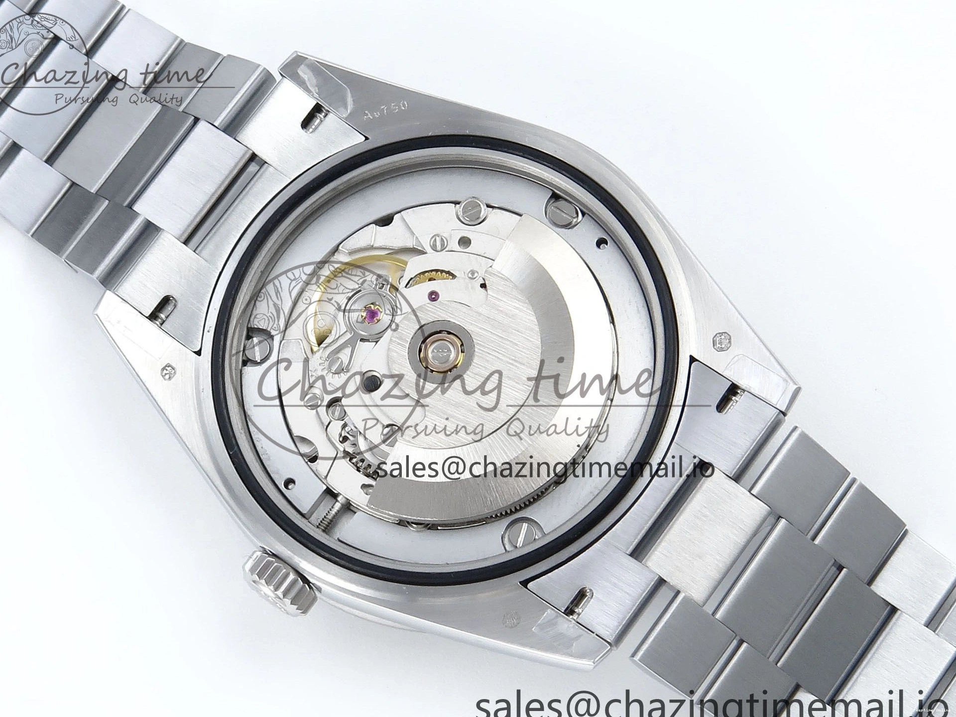 1221 Soft DayDate 40 SS QF 1:1 Best Edition Black Crystal Dial Diamonds Bezel on President Bracelet A2836 V5 (Gain Weight) 477